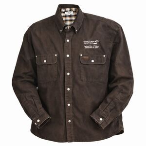 Carhartt JACKET Brown Duck Canvas Shirt Flannel Lined Snap Up Men Size 3XL LOGO